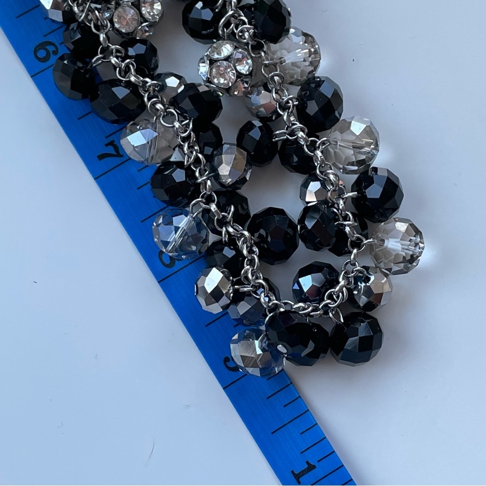 Black And White Bead Clusters Statement Necklace - image 4